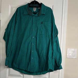 Cinch Turquoise Geometric Shirt